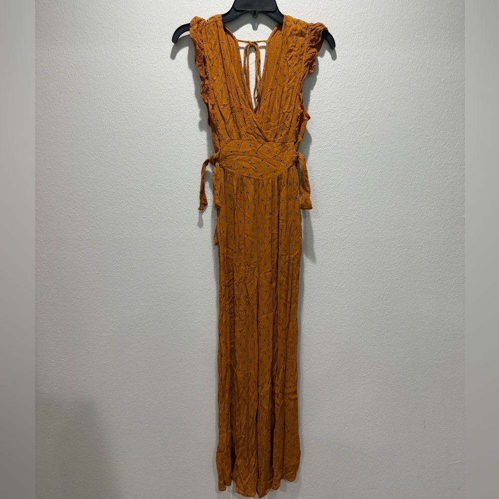 Rust Orange Sleeveless Jumpsuit